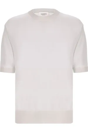 LANEUS Truien, Heren, Wit, L, Witte Crew Neck T-shirt