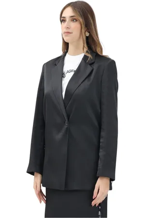 Karl Lagerfeld Jassen, Dames, Zwart, S, Satijn, Jassen Zwart