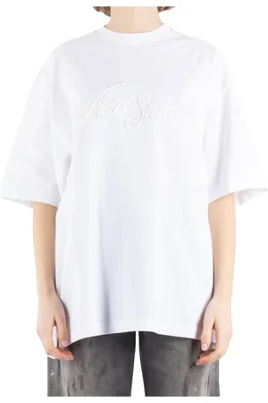 Acne Studios Tops, Dames, Wit, M, Katoen, Wit Katoenen T-Shirt Cl 0327
