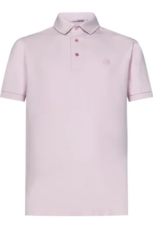 Etro Tops, Heren, Roze, L, Katoen, Roze Poloshirt Elegant Logo Borduurwerk