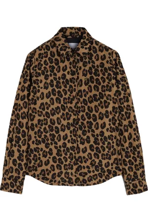 Aspesi Blouses & Shirts, Dames, Veelkleurig, S, Nylon, Overshirt van Nylon met Luipaardprint