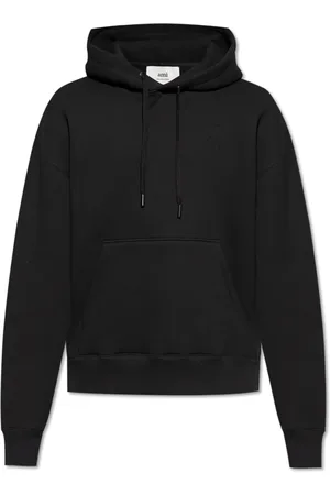 Ami Sweatshirts & Hoodies, Heren, Zwart, S, Katoen, Logo Hoodie