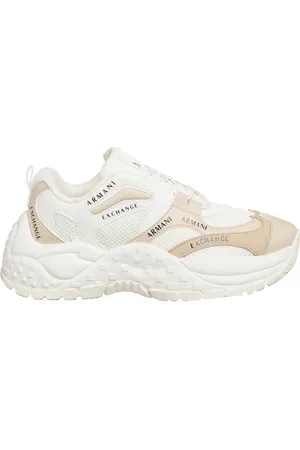 Armani Exchange Schoenen, Dames, Wit, 40 EU, Polyester, Multicolor Sneakers met Veters