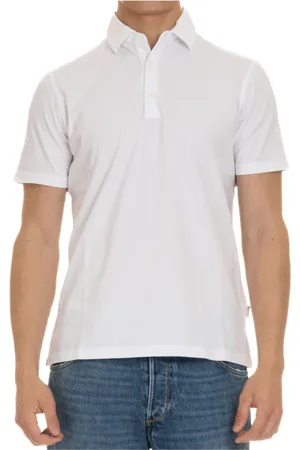 Aspesi Tops, Heren, Wit, L, Katoen, Katoenen Jersey Polo Shirt
