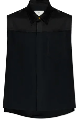 Ami Blouses & Shirts, Dames, Zwart, S, Mouwloos Overhemd