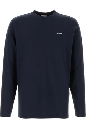 Autry Tops, Heren, Blauw, L, Katoen, Donkerblauw Katoenen T-Shirt