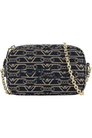 Emporio Armani Tassen, Dames, Veelkleurig, ONE Size, Monogram Canvas Chain Crossbody Tas