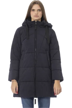 BALDININI Jassen, Dames, Blauw, L, Lange Pufferjas met Externe Zakken