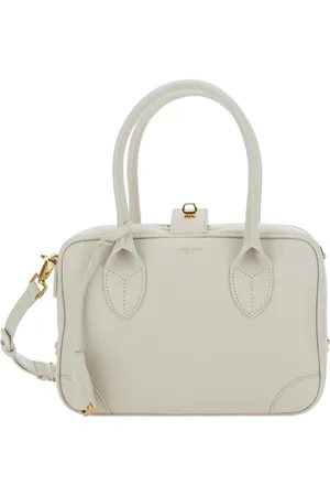 Golden Goose Tassen, Dames, Wit, ONE Size, Leer, Witte Handtas met Gelamineerd Logo