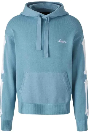AMIRI Sweatshirts & Hoodies, Heren, Blauw, M, Katoen, Helblauwe katoenen hoodie met capuchon