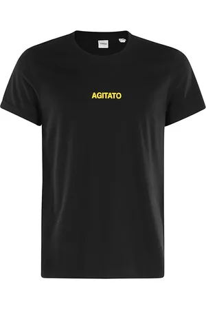 Aspesi Tops, Heren, Zwart, S, Katoen, T-Shirt Agitato