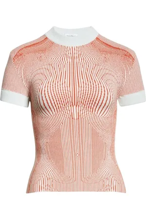 Jean Paul Gaultier Truien, Dames, Oranje, S, Korte Mouw Ribtrui
