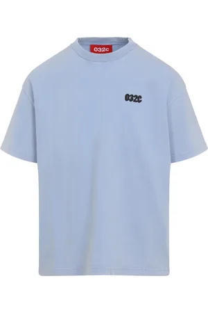 032c Tops, Heren, Blauw, M, Katoen, Blauw T-shirt voor mannen