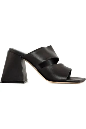 vic matiè Schoenen, Dames, Zwart, 37 EU, Zwarte Leren Dubbele Strap Sandalen