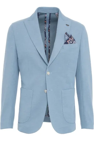 BOB der Bär Jassen, Heren, Blauw, L, Blauwe Single-Breasted Blazer met Peak Revers