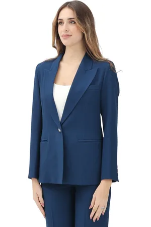 VICOLO Jassen, Dames, Blauw, L, Polyester, Blauw Single-Breasted Jas Tailored Fit