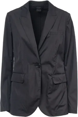 Aspesi Jassen, Dames, Zwart, S, Katoen, Klassieke katoenen blazer