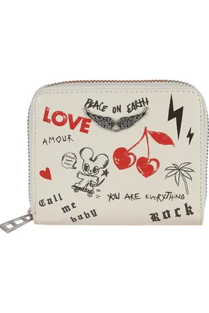 Zadig & Voltaire Accessoires, Dames, Veelkleurig, ONE Size, Flash Kleur Gedrukte Leren Portemonnee