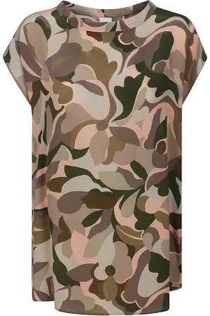 Aspesi Tops, Dames, Veelkleurig, M, T-shirt met korte mouwen en patroon