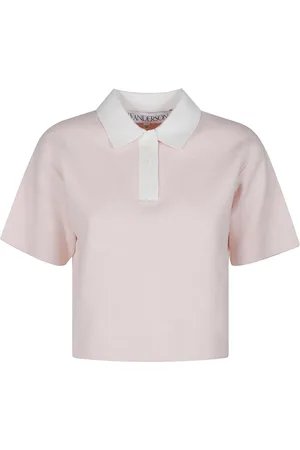 J.W.Anderson Tops, Dames, Roze, S, Korte Polo Top voor Vrouwen
