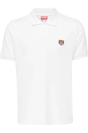 Kenzo Tops, Heren, Wit, XL, Katoen, Happy Tiger Blanc Biologisch Katoenen Shirt
