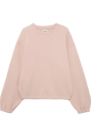 Autry Sweatshirts & Hoodies, Dames, Roze, M, Katoen, Cropped katoenen sweater