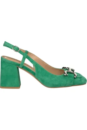 Alma en Pena Schoenen, Dames, Groen, 37 EU, Leer, Schoen met gespsluiting en vierkante hak