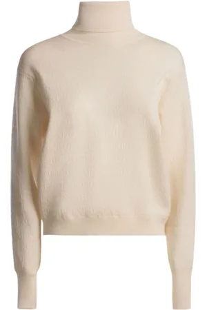 Bally Truien, Dames, Wit, S, Wol, Textured wollen coltrui