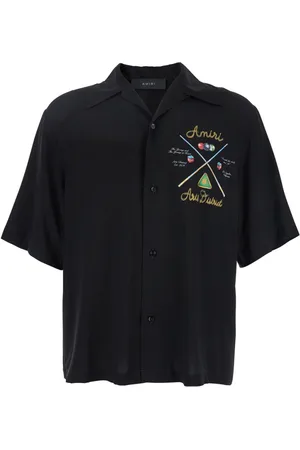 AMIRI Overhemden, Heren, Zwart, L, Pool Cue Bowling Shirt