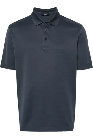 HERNO Tops, Heren, Blauw, M, Katoen, Polo Shirts