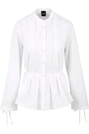Aspesi Blouses & Shirts, Dames, Wit, S, Katoen, Shirt met Mandarijnkraag