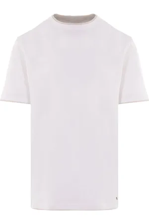 ELEVENTY Tops, Heren, Wit, XL, Katoen, Witte Katoenen T-shirt met Gelaagde Details