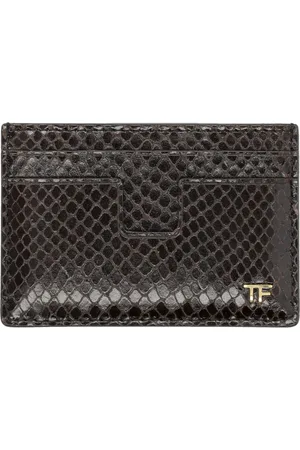 Tom Ford Accessoires, Heren, Zwart, ONE Size, Leer, Python Cardholder Heren Accessoires Portemonnees
