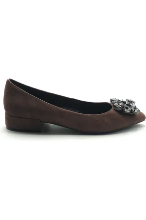 Alma en Pena Schoenen, Dames, Paars, 36 EU, Suède, Parisina Ballerina`s