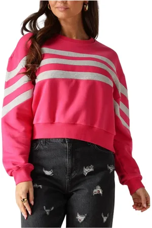 Alix the label Truien, Dames, Roze, XS, Katoen, Geknoopte Cropped Sweater