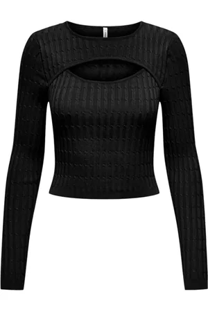 ONLY Tops, Dames, Zwart, M, Zwarte longsleeve T-shirt