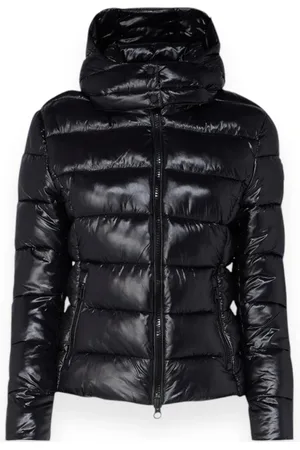 save the duck Jassen, Dames, Zwart, S, Nylon, Gewatteerde jas met Cosmary stijl