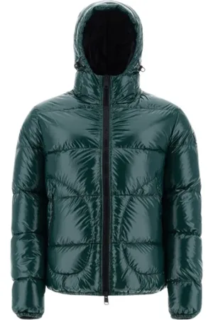 HERNO Jassen, Heren, Groen, M, Glanzende Groene Bomberjack met Waterafstotende Finish
