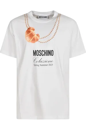 Moschino Tops, Heren, Wit, XS, Stijlvolle T-shirts en Polos