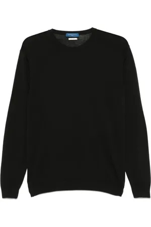 Daniele Fiesoli Truien, Heren, Zwart, M, Zwarte Crew Neck Sweater Lange Mouwen