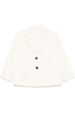 Circolo Jassen, Dames, Wit, L, Witte Drop Shoulder Jas Italiaanse Stijl