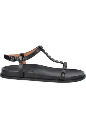 Billi Bi Schoenen, Dames, Zwart, 38 EU, Leer, Platte sandalen met stijlvolle studs