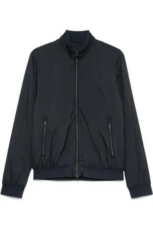 HERNO Jassen, Heren, Blauw, L, Midnight Zip-Front Ribgebreid Jasje