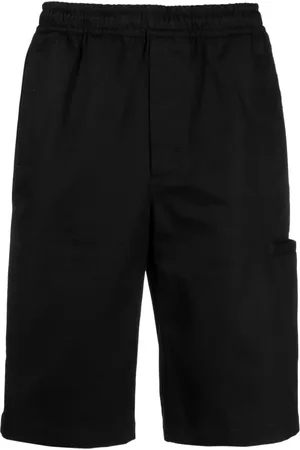 Givenchy Korte broeken, Heren, Zwart, M, Katoen, Logo-Tape Katoenen Shorts