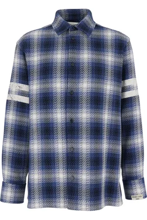 Golden Goose Overhemden, Heren, Veelkleurig, XL, Katoen, Geruit Motief Shirt met Strepen