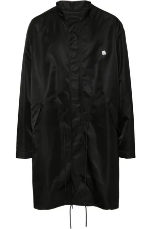 Givenchy Mantels, Heren, Zwart, L, Nylon, Logo Jas met Trekkoord in de Taille