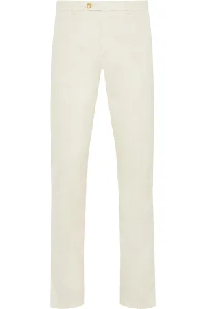 CANALI Broeken, Heren, Wit, 2Xl, Katoen, Lyocell Katoenen Broek met Zakken