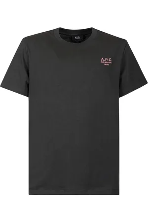 A.P.C. Tops, Heren, Groen, S, Katoen, Hemelsblauw Logo Geborduurd Katoenen T-shirt