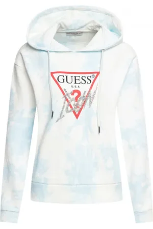 Guess Sweatshirts & Hoodies, Dames, Wit, S, Katoen, Blauw-witte Tie-Dye Hoodie