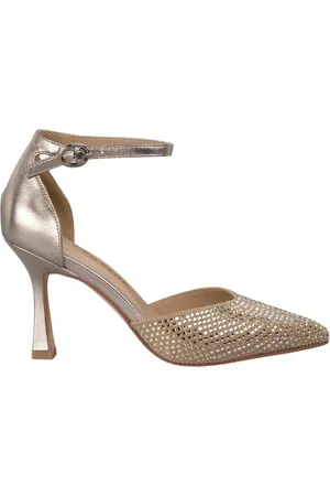 Alma en Pena Schoenen, Dames, Geel, 38 EU, Rhinestone teen schoen